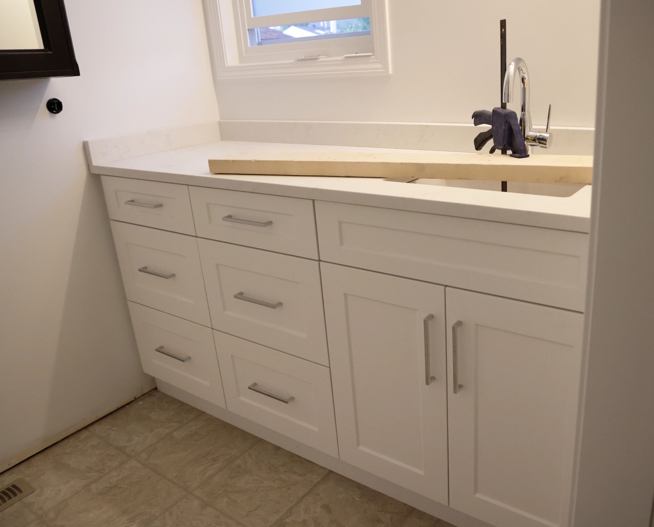 Custom vanity and countertop installation